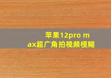 苹果12pro max超广角拍视频模糊